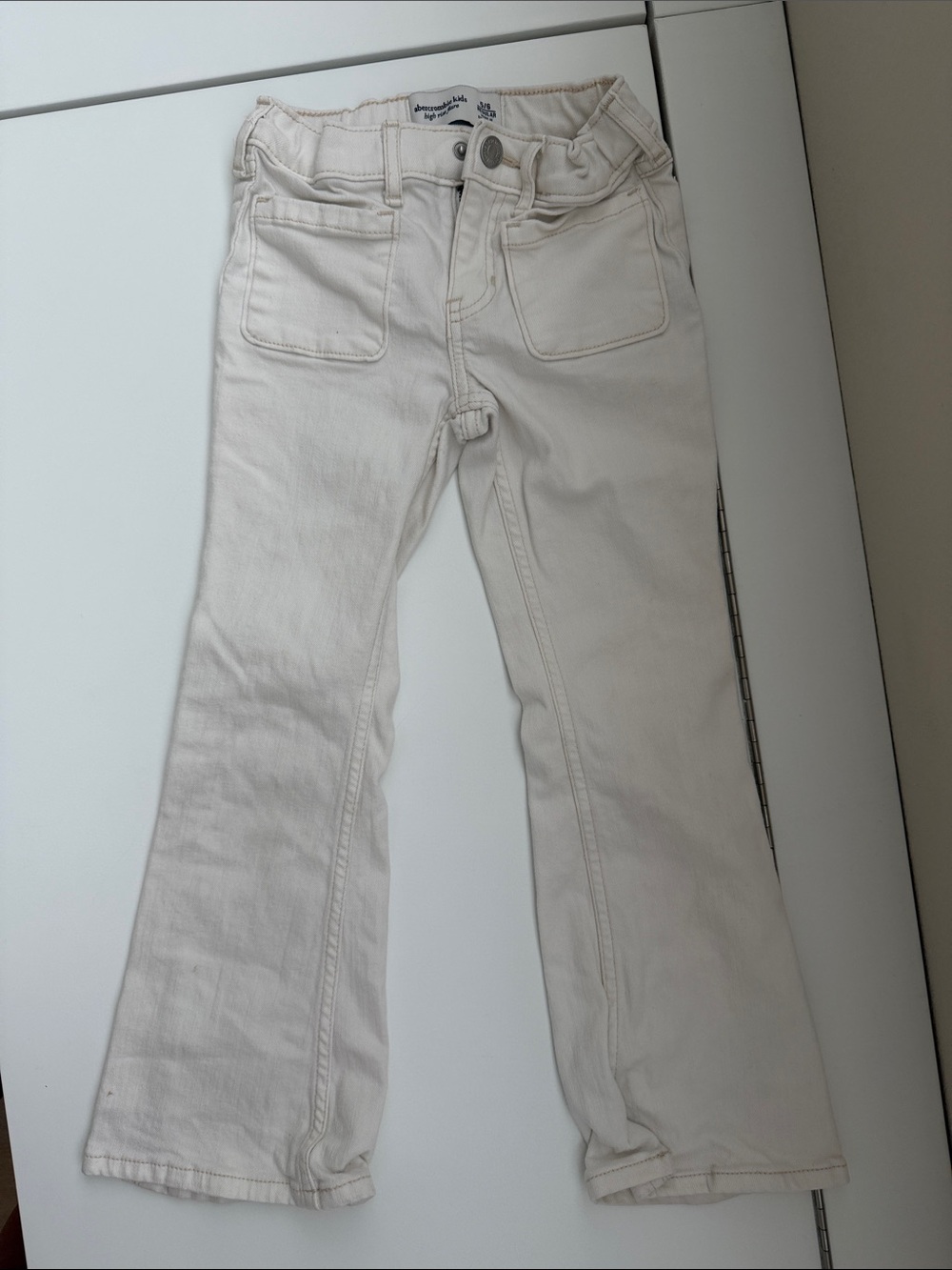abercrombie kids Cream Flared Jeans